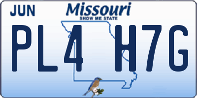 MO license plate PL4H7G