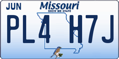 MO license plate PL4H7J