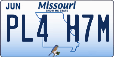 MO license plate PL4H7M