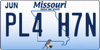 MO license plate PL4H7N