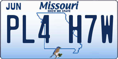 MO license plate PL4H7W