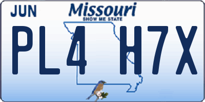 MO license plate PL4H7X