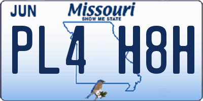 MO license plate PL4H8H