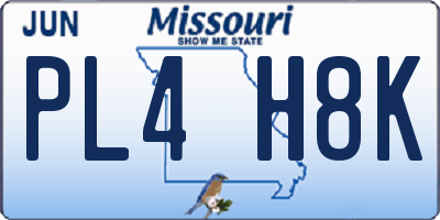 MO license plate PL4H8K