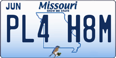 MO license plate PL4H8M