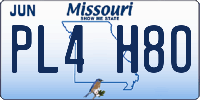 MO license plate PL4H8O