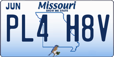 MO license plate PL4H8V