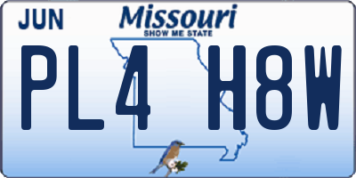 MO license plate PL4H8W
