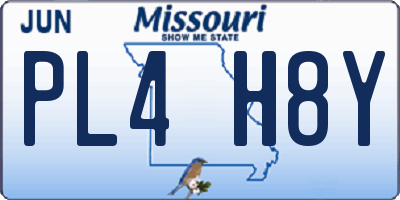 MO license plate PL4H8Y
