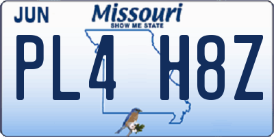 MO license plate PL4H8Z