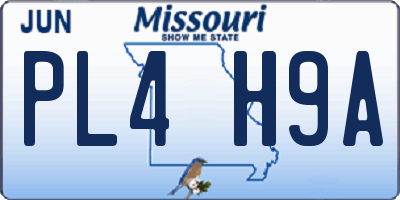 MO license plate PL4H9A