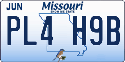 MO license plate PL4H9B