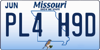 MO license plate PL4H9D