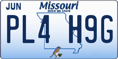 MO license plate PL4H9G