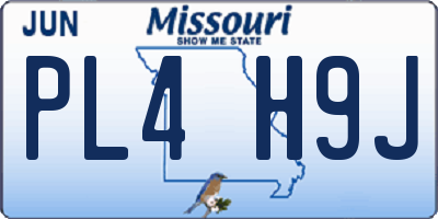 MO license plate PL4H9J