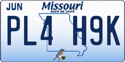 MO license plate PL4H9K