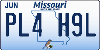 MO license plate PL4H9L