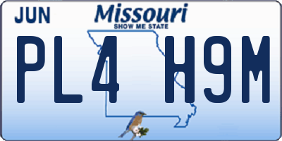 MO license plate PL4H9M