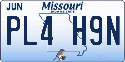 MO license plate PL4H9N