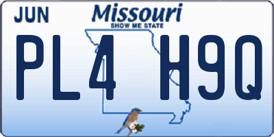 MO license plate PL4H9Q