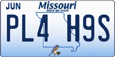 MO license plate PL4H9S