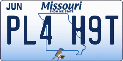 MO license plate PL4H9T