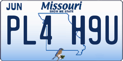 MO license plate PL4H9U