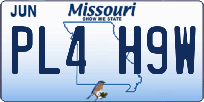 MO license plate PL4H9W