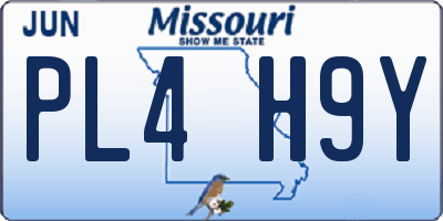 MO license plate PL4H9Y