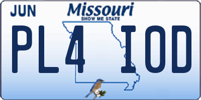 MO license plate PL4I0D