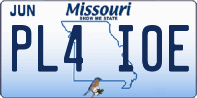 MO license plate PL4I0E