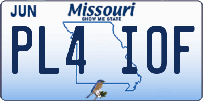 MO license plate PL4I0F