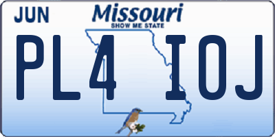 MO license plate PL4I0J