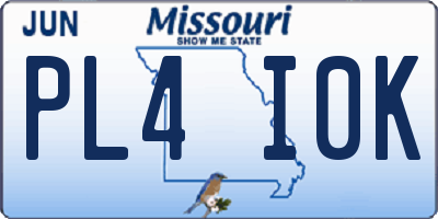 MO license plate PL4I0K