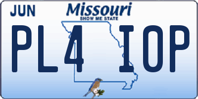 MO license plate PL4I0P