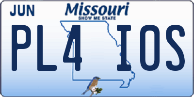 MO license plate PL4I0S