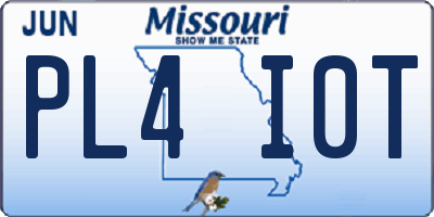 MO license plate PL4I0T