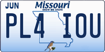 MO license plate PL4I0U