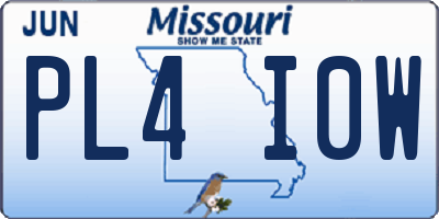 MO license plate PL4I0W