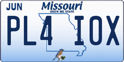 MO license plate PL4I0X