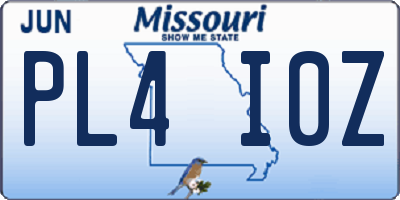 MO license plate PL4I0Z
