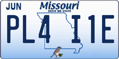 MO license plate PL4I1E