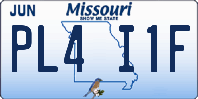 MO license plate PL4I1F