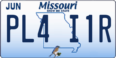 MO license plate PL4I1R