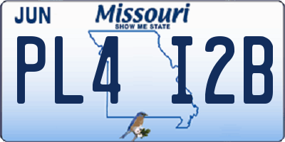 MO license plate PL4I2B