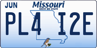 MO license plate PL4I2E
