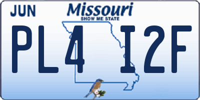 MO license plate PL4I2F