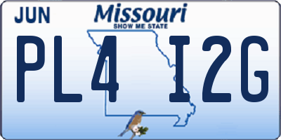 MO license plate PL4I2G