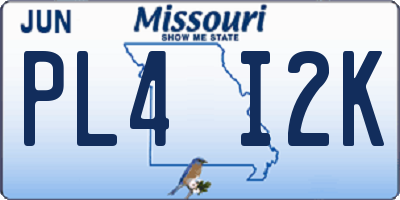 MO license plate PL4I2K