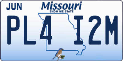 MO license plate PL4I2M